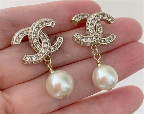 chanel vintage earrings pearl|Chanel earrings spelled out price.